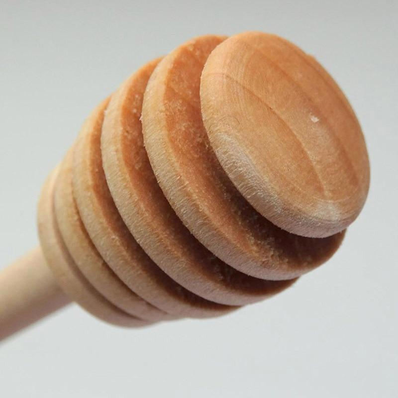 Novidone Premium Wooden Honey Dipper Set - 2-Piece Natural Eucalyptus Wood Stirrers for Tea & Drizzle