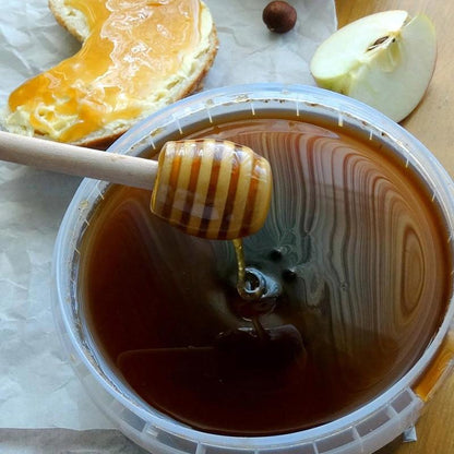 Novidone Premium Wooden Honey Dipper Set - 2-Piece Natural Eucalyptus Wood Stirrers for Tea & Drizzle