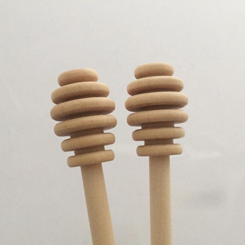 Novidone Premium Wooden Honey Dipper Set - 2-Piece Natural Eucalyptus Wood Stirrers for Tea & Drizzle